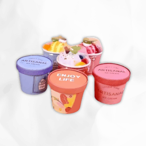 Printed ICE Cream Paper Round Container
