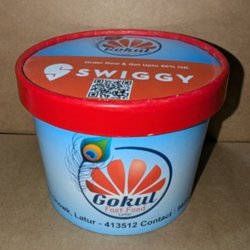 Printed Paper Food Container with Lid