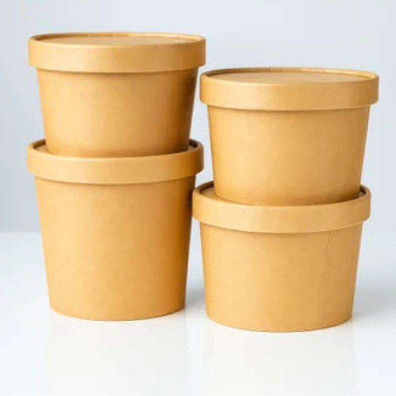Kraft Paper Round Food Container - Image 3